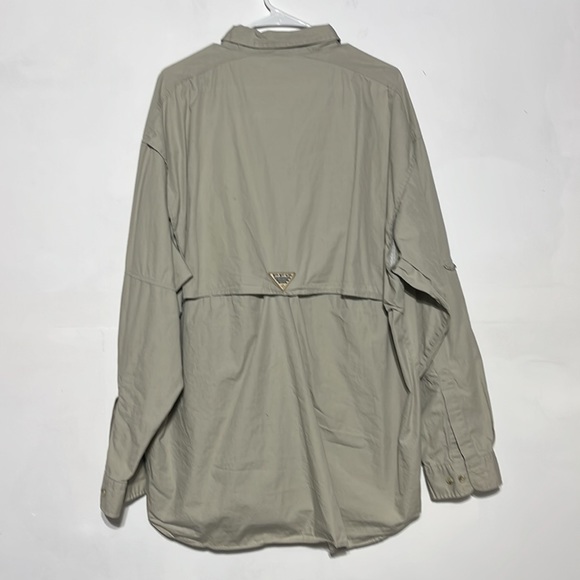 Columbia PPG Tan Beige Long Sleeve Button Down Fishing Shirt Size XXL - Picture 11 of 12